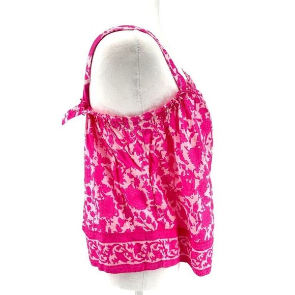 J. Crew Pink Floral Button Front Tank Top 100% Cotton XS - Picture 3 of 12